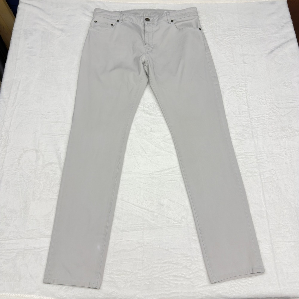 PT Torino Denim Jazz Pants Mens 38x33 Light Gray Cotton Blend Slim Fit Stretch